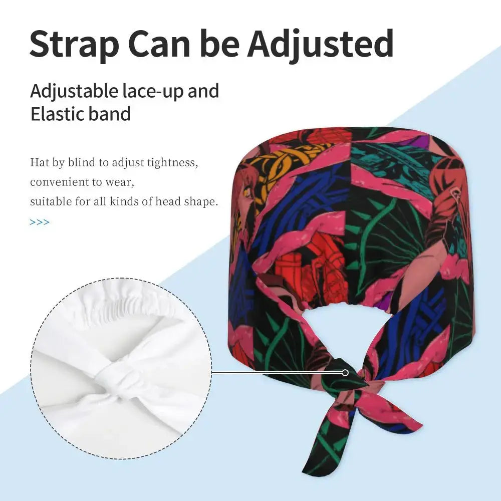 Makima motosierra hombre Anime Scrubs Cap Vintage laboratorio cirujano gorra quirúrgica para hombres mujeres servicio de salud gorros de trabajo de enfermería sombrero MedSurgery Store For Digital Health