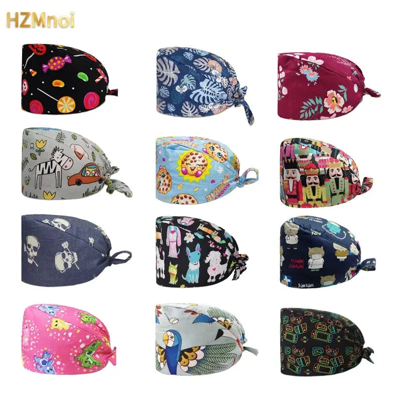 Gorros médicos con estampado de flores para Mujer, gorro quirúrgico de algodón, accesorios médicos MedSurgery Store For Digital Health