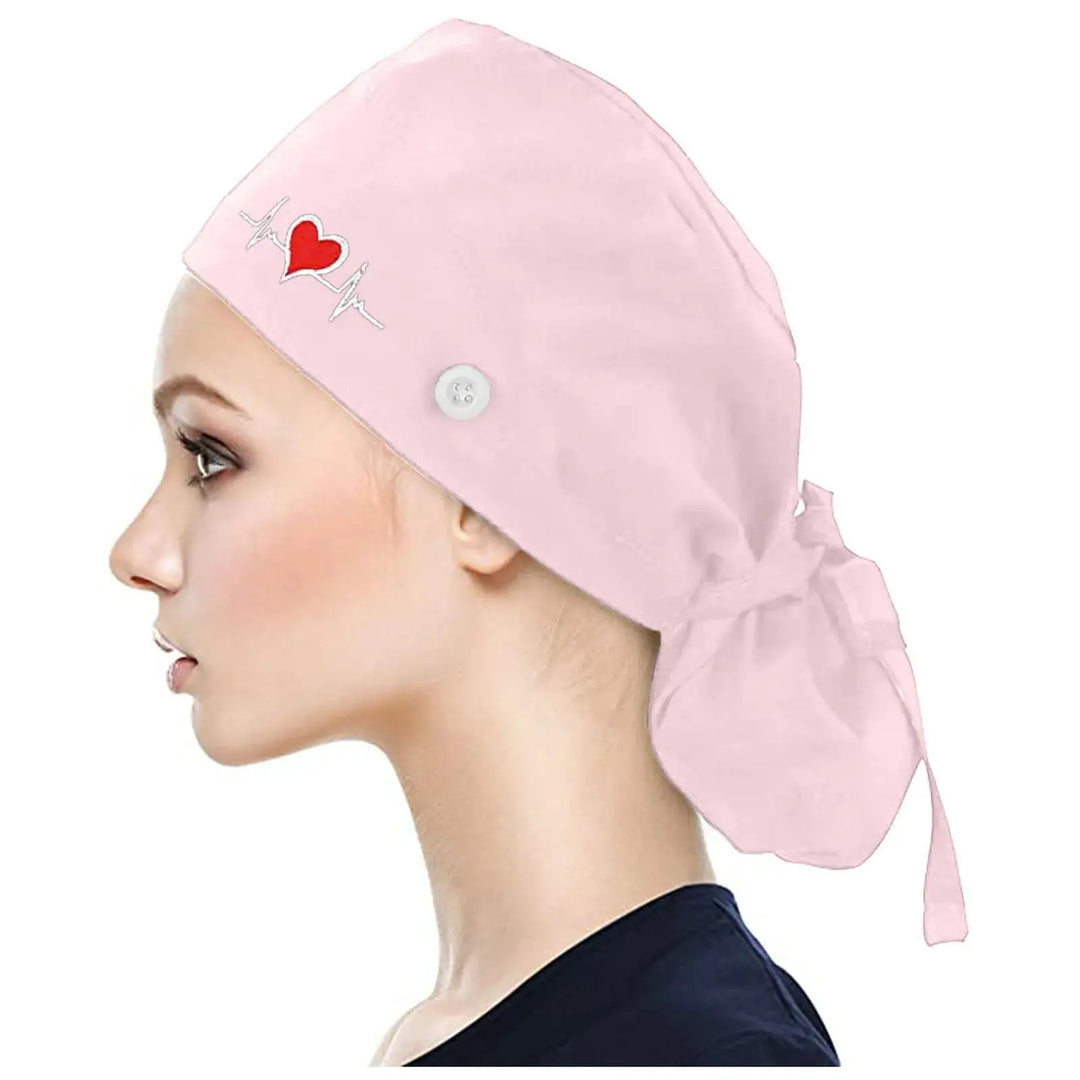 Gorros quirúrgicos ajustables, gorro de trabajo, soporte para cola de caballo, gorros de enfermería Bouffant con botones, turbante de pelo largo, sombreros para mujeres y hombres MedSurgery Store For Digital Health