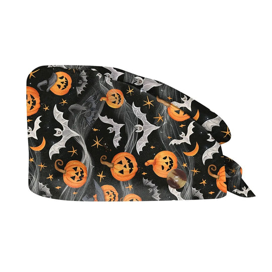 Gorro exfoliante de Halloween, gorro de algodón ajustable con estampado para salón de belleza, cirujano, clínica Dental, gorro de enfermería, gorros quirúrgicos para hombres y mujeres, venta al por mayor MedSurgery Store For Digital Health