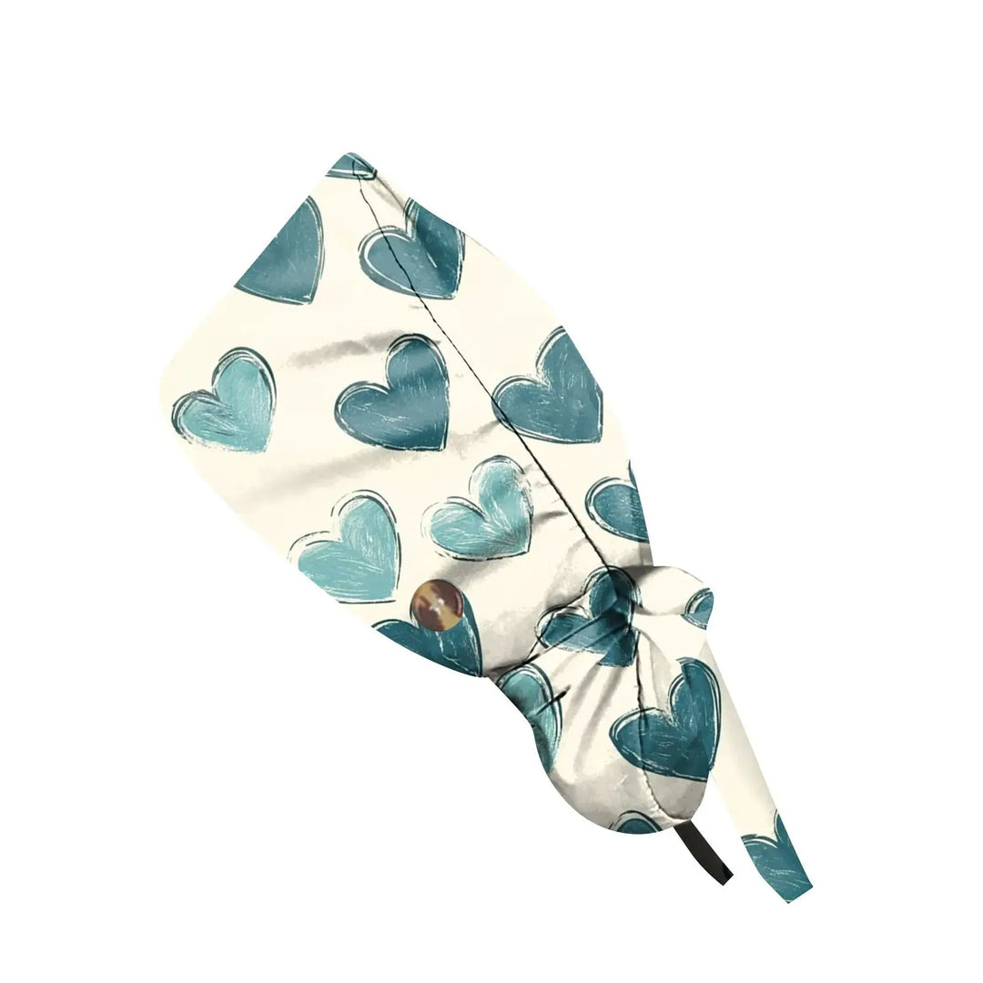 Gorro quirúrgico a prueba de polvo con botón, gorro de trabajo con estampado romántico a la moda, gorro informal con cola de caballo para mujer, gorros de enfermería ajustables MedSurgery Store For Digital Health