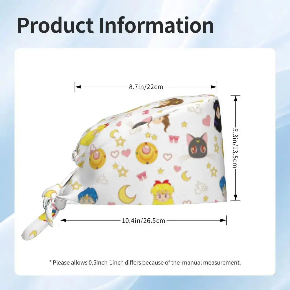 Gorra personalizada Sailors-Usagi Tsukino, gorros quirúrgicos para hombres y mujeres, gorro para quirófano, sombreros para operador, sombrero para trabajos de laboratorio MedSurgery Store For Digital Health