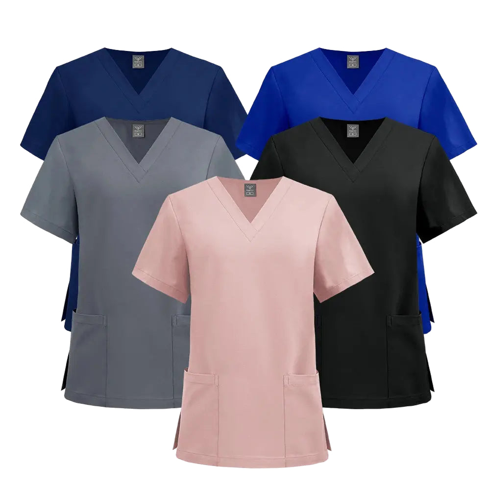 Blusa exfoliante para mujer, accesorios quirúrgicos para enfermera médica, cuello en V, comodidad, bata clínica Unisex, camiseta de trabajo para quirófano, nueva MedSurgery Store For Digital Health