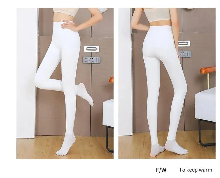 Leggings de Forro Polar ueso para Mujer, Plones Cálidos Inteados para Invierno, Color Blanco y Ne, Capa Base, Pant... MedSurgery Store For Digital Health