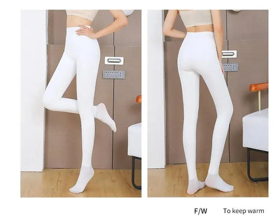 Leggings de Forro Polar ueso para Mujer, Plones Cálidos Inteados para Invierno, Color Blanco y Ne, Capa Base, Pant... MedSurgery Store For Digital Health