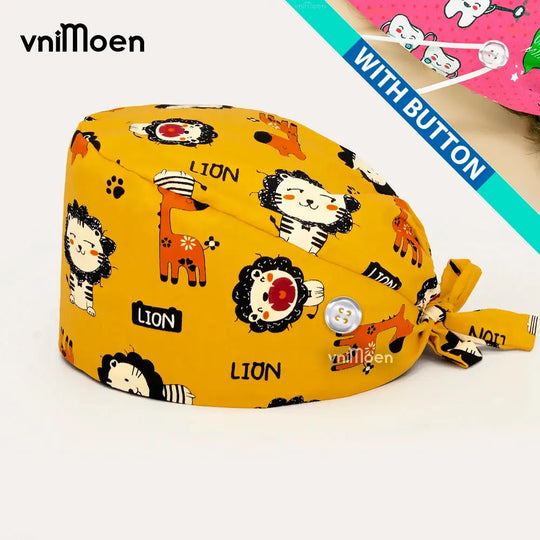Gorros quirúrgicos médicos para gatos, gorro sanitario Bouffant Floral con banda para el sudor, estampado de dibujos animados, gorros de enfermería MedSurgery Store For Digital Health