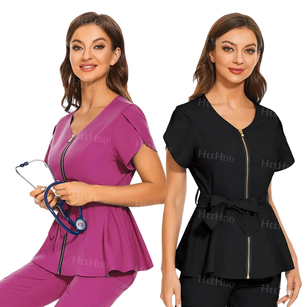 Uniformes de Spa de belleza, camisa de manga corta a la moda, bata médica de alta calidad, uniforme veterinario para mujer, chaqueta de enfermería suave superior MedSurgery Store For Digital Health