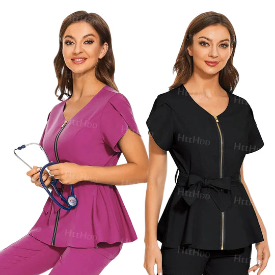 Uniformes de Spa de belleza, camisa de manga corta a la moda, bata médica de alta calidad, uniforme veterinario para mujer, chaqueta de enfermería suave superior MedSurgery Store For Digital Health