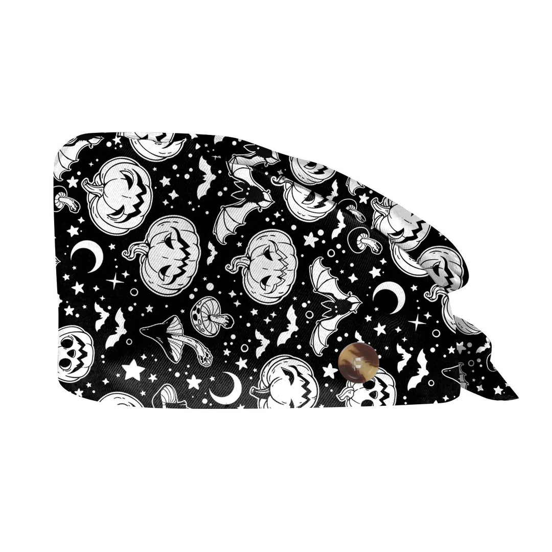 Gorro exfoliante de Halloween, gorro de algodón ajustable con estampado para salón de belleza, cirujano, clínica Dental, gorro de enfermería, gorros quirúrgicos para hombres y mujeres, venta al por mayor MedSurgery Store For Digital Health