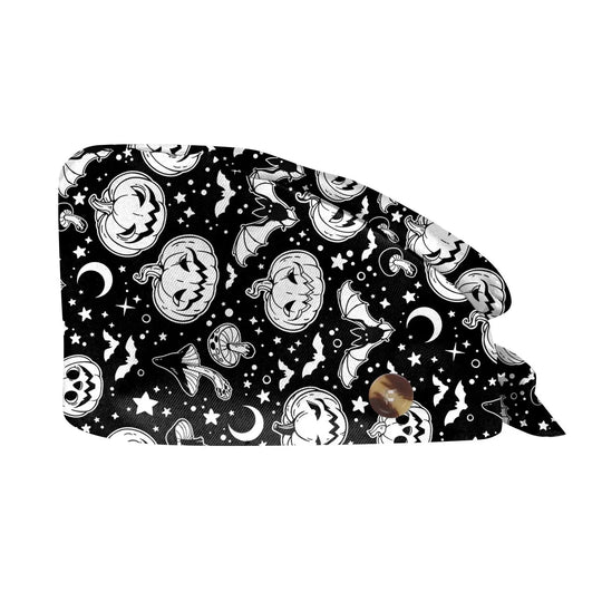 Gorro exfoliante de Halloween, gorro de algodón ajustable con estampado para salón de belleza, cirujano, clínica Dental, gorro de enfermería, gorros quirúrgicos para hombres y mujeres, venta al por mayor MedSurgery Store For Digital Health