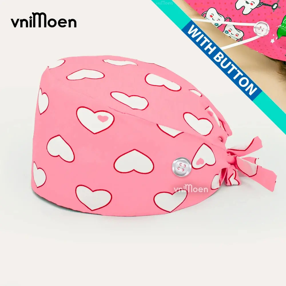 Gorros quirúrgicos médicos para gatos, gorro sanitario Bouffant Floral con banda para el sudor, estampado de dibujos animados, gorros de enfermería MedSurgery Store For Digital Health