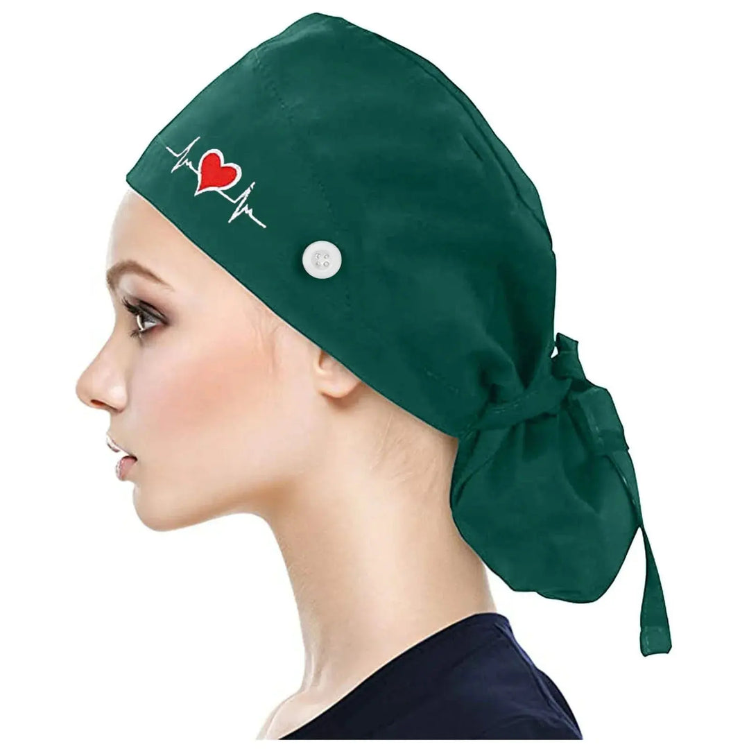 Gorros quirúrgicos ajustables, gorro de trabajo, soporte para cola de caballo, gorros de enfermería Bouffant con botones, turbante de pelo largo, sombreros para mujeres y hombres MedSurgery Store For Digital Health