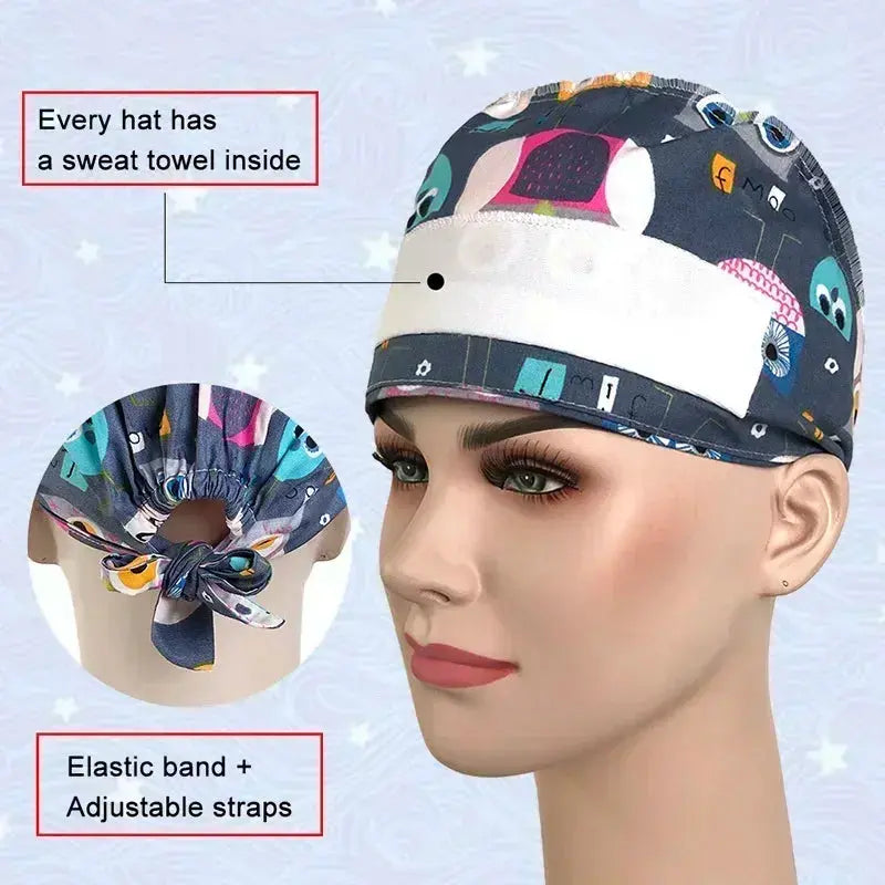 Gorros médicos con estampado de flores para Mujer, gorro quirúrgico de algodón, accesorios médicos MedSurgery Store For Digital Health