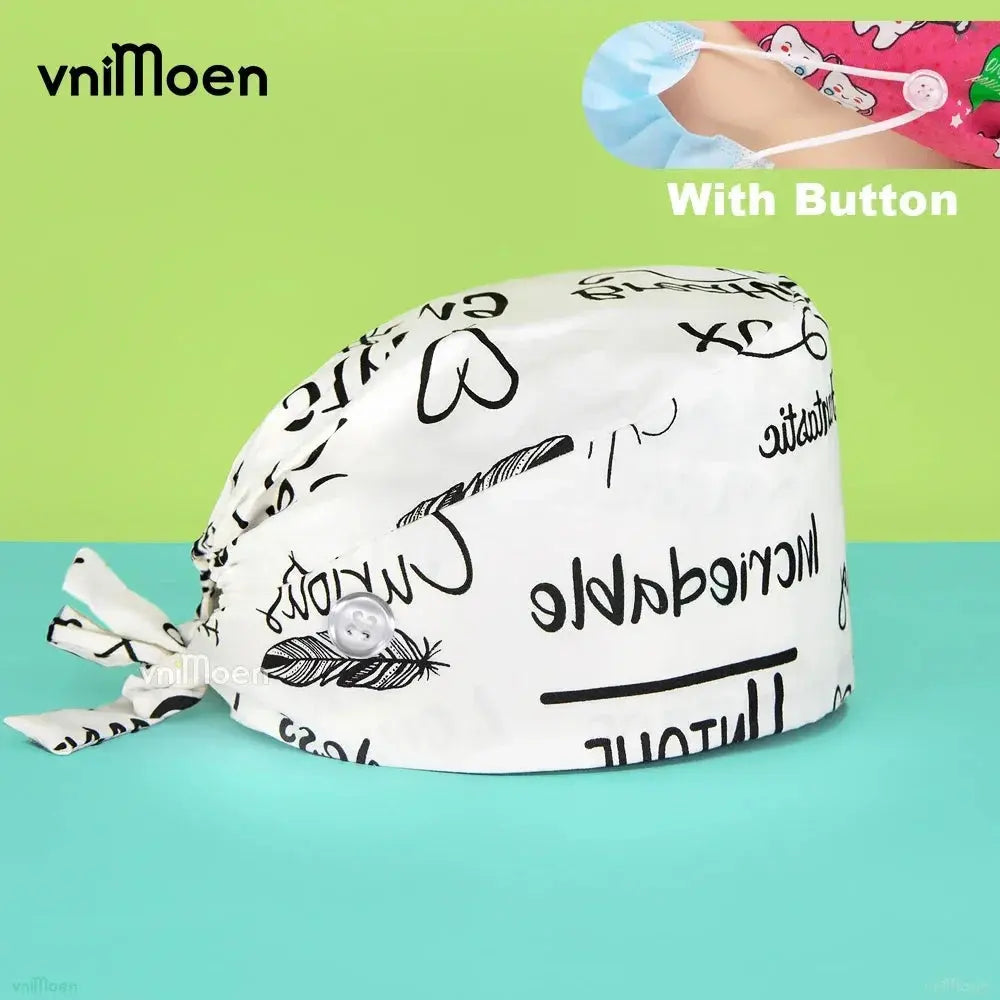 Gorros quirúrgicos médicos para gatos, gorro sanitario Bouffant Floral con banda para el sudor, estampado de dibujos animados, gorros de enfermería MedSurgery Store For Digital Health