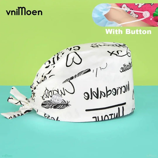 Gorros quirúrgicos médicos para gatos, gorro sanitario Bouffant Floral con banda para el sudor, estampado de dibujos animados, gorros de enfermería MedSurgery Store For Digital Health