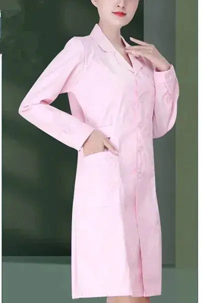 Bata de laboratorio a la moda para mujer, vestido de médico y enfermera de manga corta, uniformes médicos de manga larga, chaqueta blanca con cinturón ajustable MedSurgery Store For Digital Health