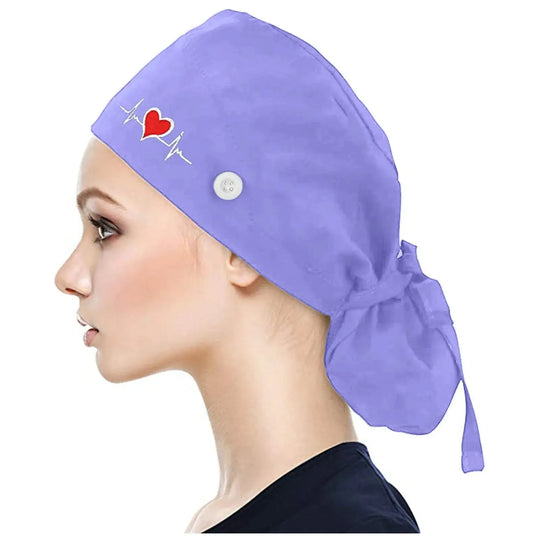 Gorros quirúrgicos ajustables, gorro de trabajo, soporte para cola de caballo, gorros de enfermería Bouffant con botones, turbante de pelo largo, sombreros para mujeres y hombres MedSurgery Store For Digital Health