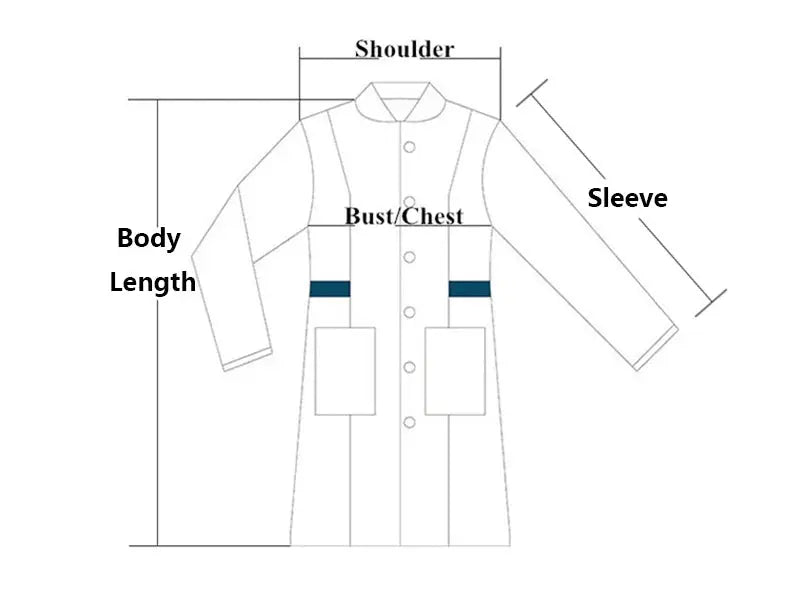 Detalle tejido premium bata profesional.