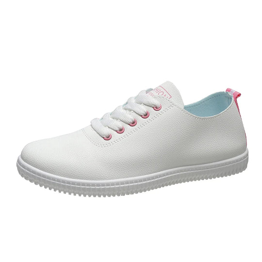 Zapatillas de deporte transpirables para mujer, zapatos informales blancos, planos, a la moda, para primavera y verano, 2024
