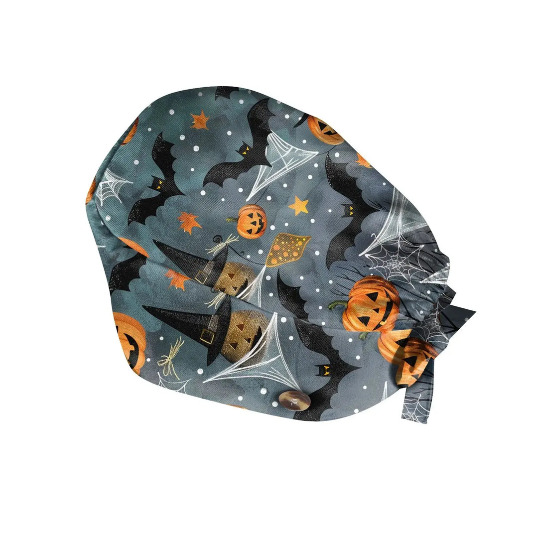 Gorro exfoliante de Halloween, gorro de algodón ajustable con estampado para salón de belleza, cirujano, clínica Dental, gorro de enfermería, gorros quirúrgicos para hombres y mujeres, venta al por mayor MedSurgery Store For Digital Health