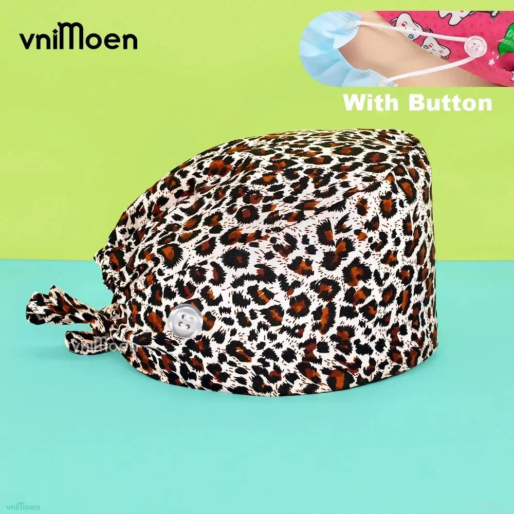 Gorros quirúrgicos médicos para gatos, gorro sanitario Bouffant Floral con banda para el sudor, estampado de dibujos animados, gorros de enfermería MedSurgery Store For Digital Health