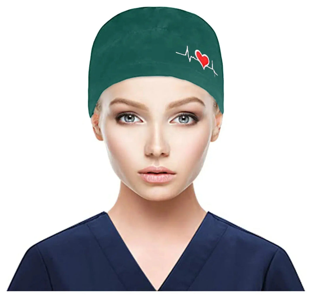 Gorros quirúrgicos ajustables, gorro de trabajo, soporte para cola de caballo, gorros de enfermería Bouffant con botones, turbante de pelo largo, sombreros para mujeres y hombres MedSurgery Store For Digital Health