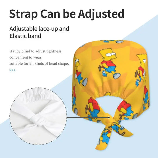 Gorro de trabajo ajustable personalizado con explosión cerebral, gorro quirúrgico de los Simpsons, gorro quirúrgico para enfermería, médico, cirujano, para Chef MedSurgery Store For Digital Health