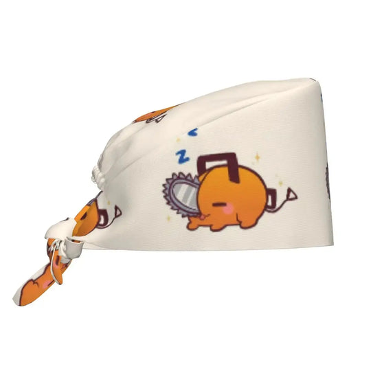 Detalle estampado anime gorro quirúrgico