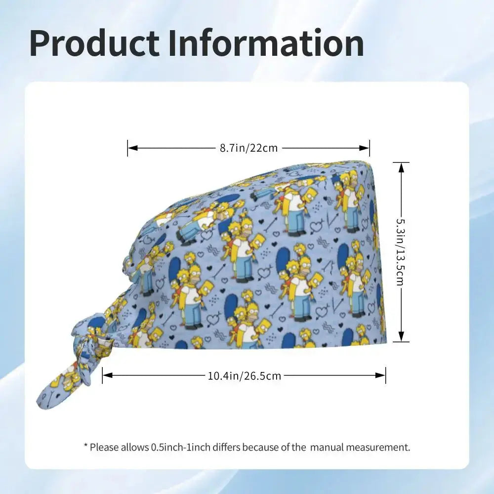 Gorro de trabajo ajustable personalizado con explosión cerebral, gorro quirúrgico de los Simpsons, gorro quirúrgico para enfermería, médico, cirujano, para Chef MedSurgery Store For Digital Health