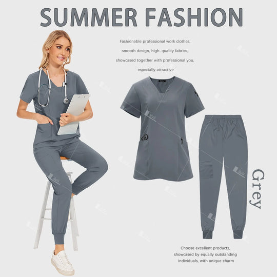 Venta al por mayor de uniformes médicos, traje para correr, conjunto de gomas para médico y enfermera, ropa de trabajo quirúrgica para Hospital, trajes multicolores para mujer