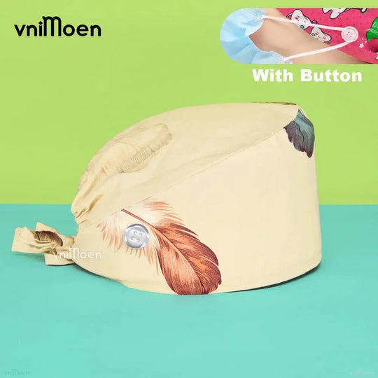 Gorros quirúrgicos médicos para gatos, gorro sanitario Bouffant Floral con banda para el sudor, estampado de dibujos animados, gorros de enfermería MedSurgery Store For Digital Health