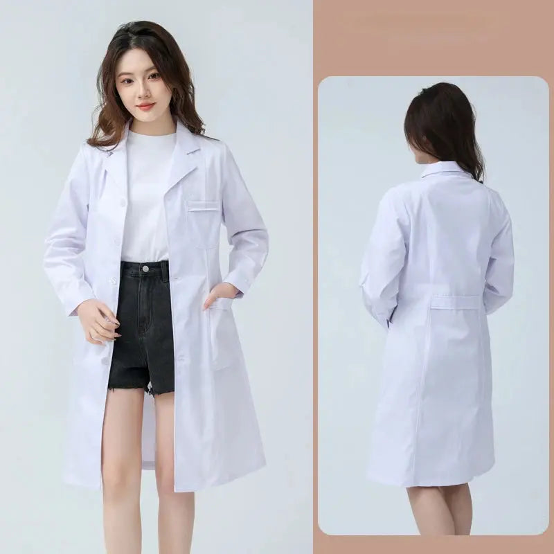 Tejido premium antifluido bata femenina.