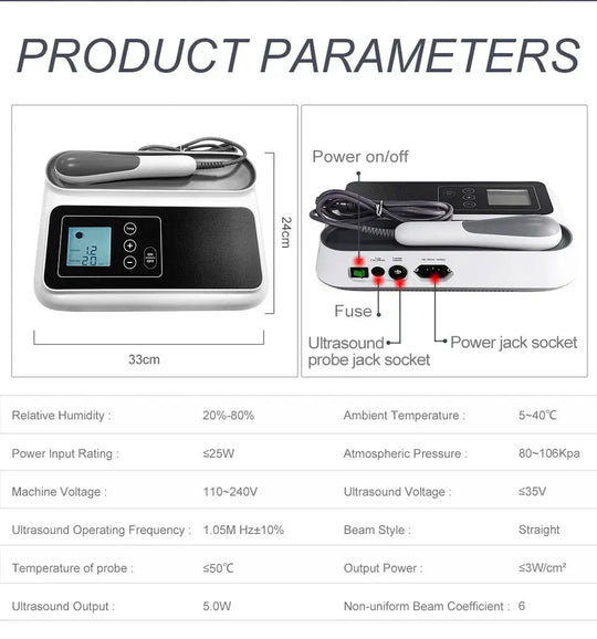 Dispositivo terapéutico de fisioterapia de 5W, 1,05 MHz, dolor muscular, cuidado de la salud corporal, máquina de terapia por ultrasonido MedSurgery Store For Digital Health