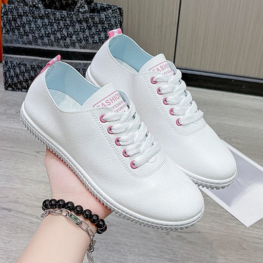 Zapatillas de deporte transpirables para mujer, zapatos informales blancos, planos, a la moda, para primavera y verano, 2024