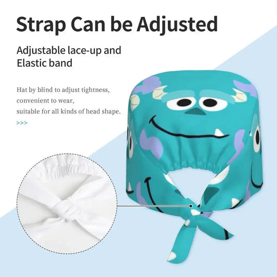 Gorro de trabajo ajustable personalizado con dibujos animados de la Universidad de Monsters, gorro quirúrgico para hombres y mujeres, gorro quirúrgico para enfermería, médico y cirujano MedSurgery Store For Digital Health