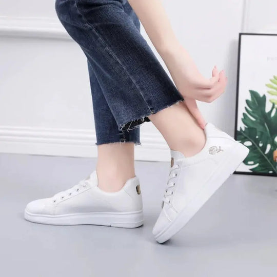 Zapatos 2025 para Mujer, moda para primavera y otoño, zapatillas informales con cordones y flores bordadas transpirables blancas, Zapatos De Mujer MedSurgery Store For Digital Health