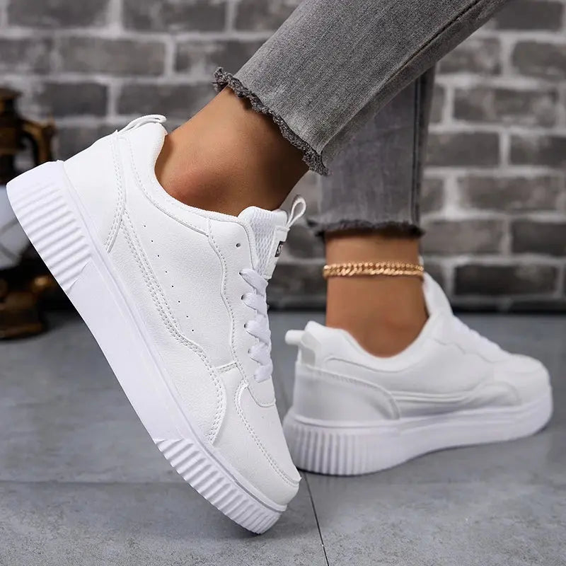 Zapatillas de skate informales blancas para mujer, zapatillas de tenis para caminar al aire libre a la moda para hombres y mujeres, calzado deportivo para correr MedSurgery Store For Digital Health