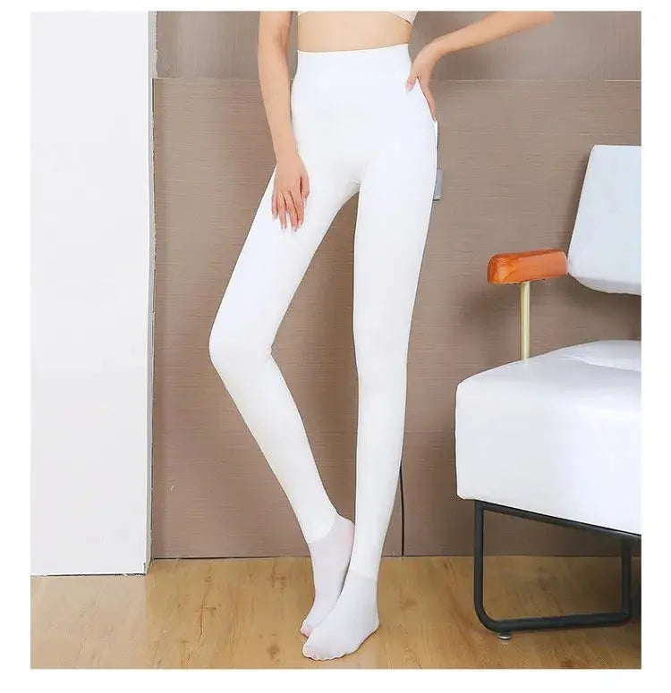 Leggings de Forro Polar ueso para Mujer, Plones Cálidos Inteados para Invierno, Color Blanco y Ne, Capa Base, Pant... MedSurgery Store For Digital Health