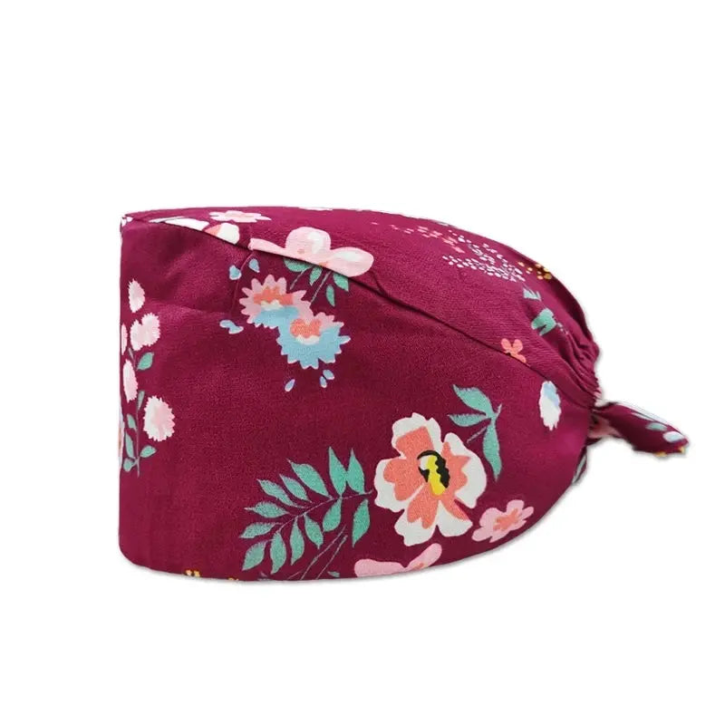 Gorros médicos con estampado de flores para Mujer, gorro quirúrgico de algodón, accesorios médicos MedSurgery Store For Digital Health