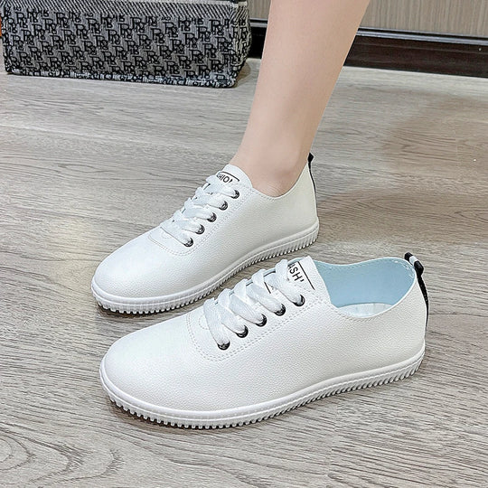 Zapatillas de deporte transpirables para mujer, zapatos informales blancos, planos, a la moda, para primavera y verano, 2024