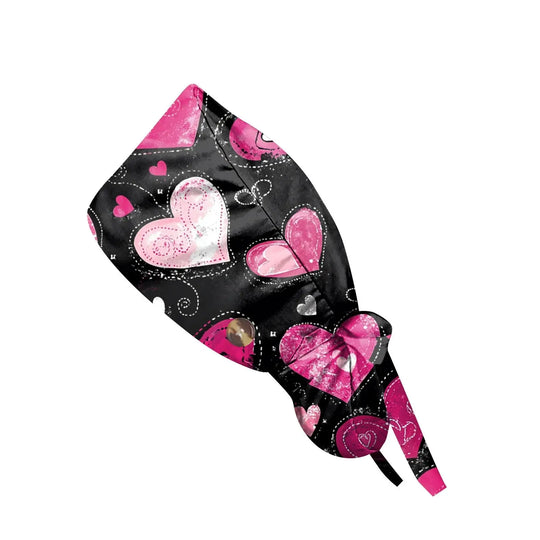 Gorro quirúrgico a prueba de polvo con botón, gorro de trabajo con estampado romántico a la moda, gorro informal con cola de caballo para mujer, gorros de enfermería ajustables MedSurgery Store For Digital Health