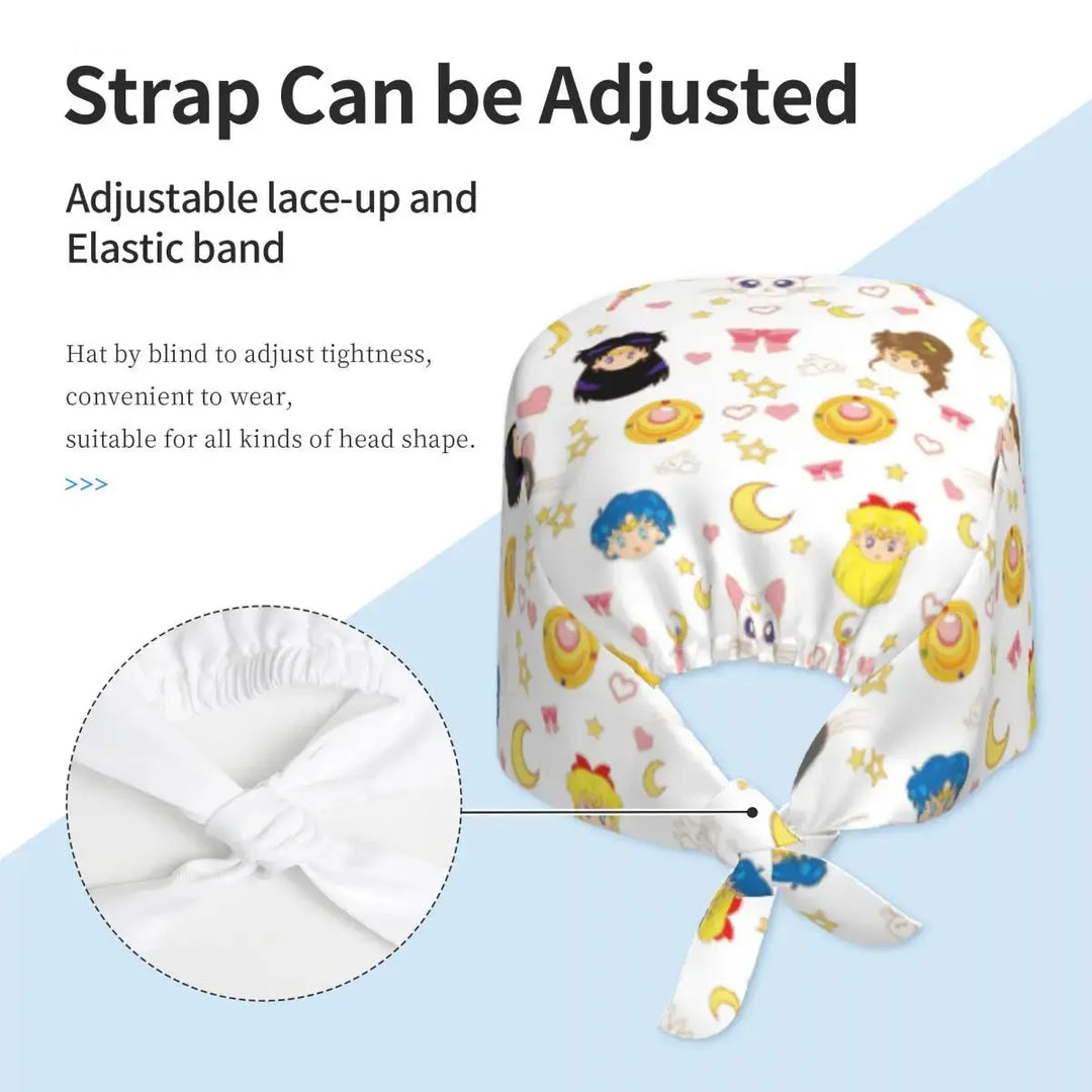 Gorra personalizada Sailors-Usagi Tsukino, gorros quirúrgicos para hombres y mujeres, gorro para quirófano, sombreros para operador, sombrero para trabajos de laboratorio MedSurgery Store For Digital Health