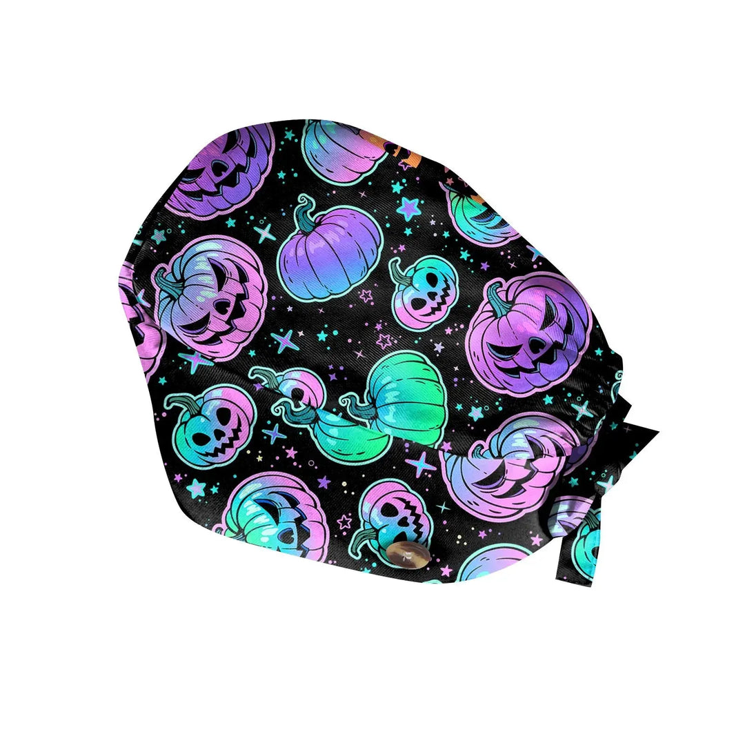 Gorro exfoliante de Halloween, gorro de algodón ajustable con estampado para salón de belleza, cirujano, clínica Dental, gorro de enfermería, gorros quirúrgicos para hombres y mujeres, venta al por mayor MedSurgery Store For Digital Health