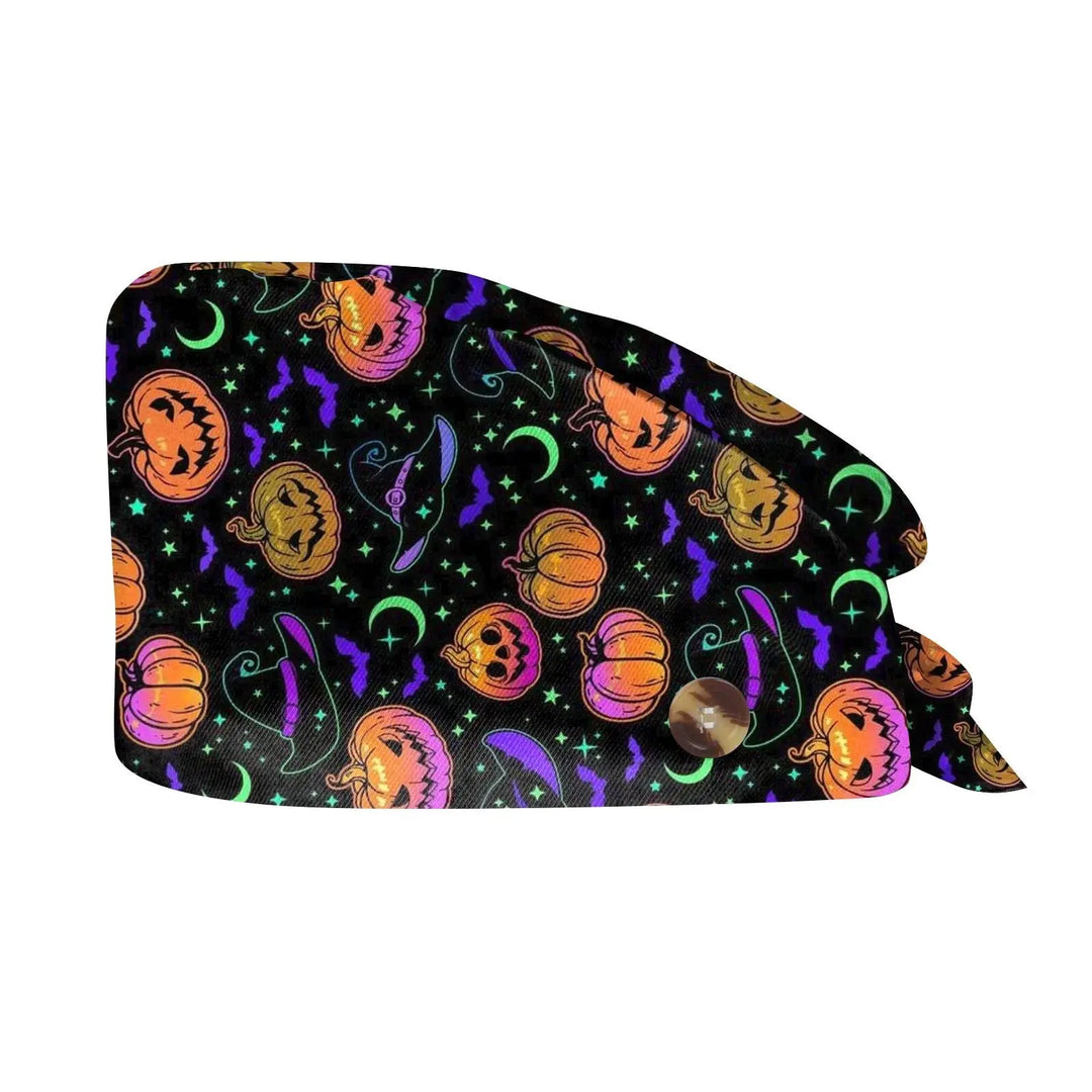 Gorro exfoliante de Halloween, gorro de algodón ajustable con estampado para salón de belleza, cirujano, clínica Dental, gorro de enfermería, gorros quirúrgicos para hombres y mujeres, venta al por mayor MedSurgery Store For Digital Health