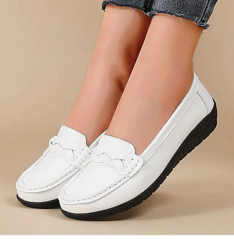 Zapatos De Mujer 2025, nuevos Zapatos planos De cuero suave, mocasines para Mujer, Zapatos planos informales, calzado para Mujer, Zapatos blancos para Mujer MedSurgery Store For Digital Health