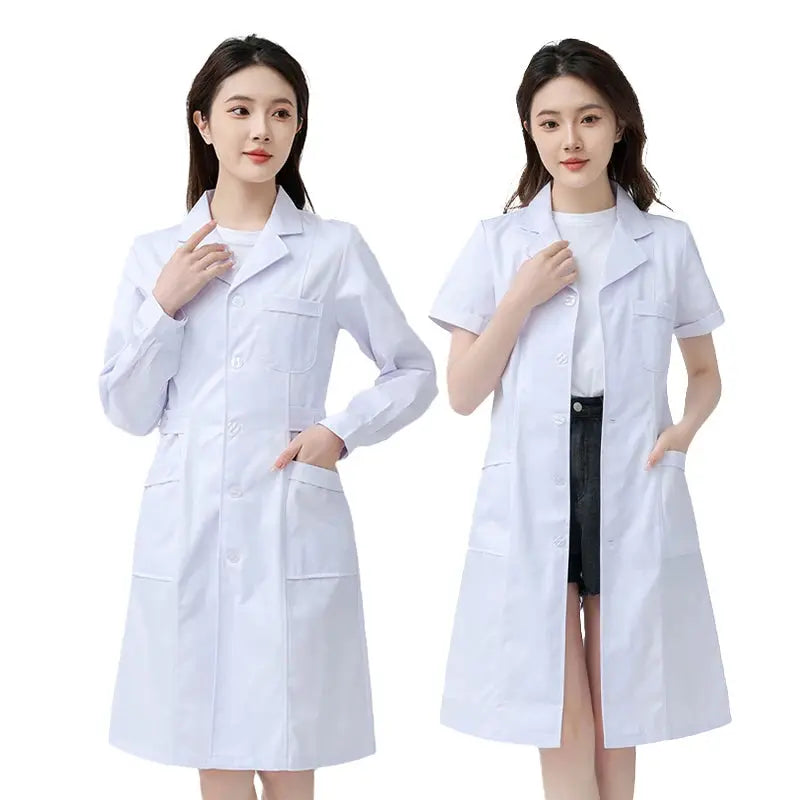 Bata blanca médica para mujer, uniforme médico de enfermera de algodón, ropa de trabajo hospitalaria, uniforme de trabajo profesional de farmacia de laboratorio científico MedSurgery Store For Digital Health