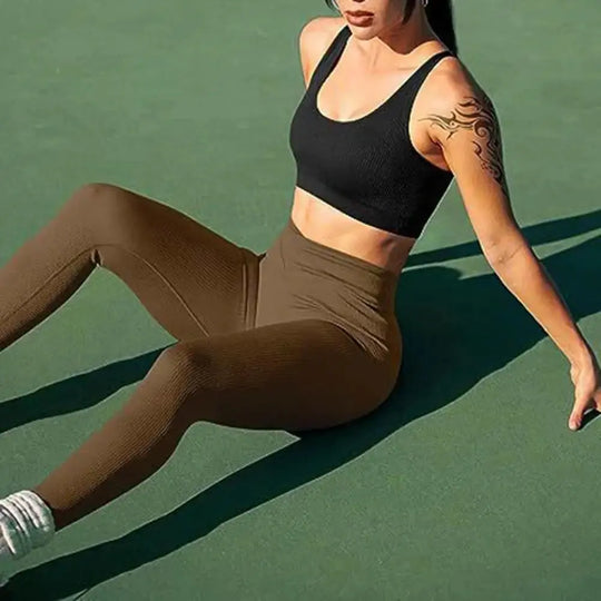 Leggings de yoga Leggings de yoga acanalados para mujer Pantalones de entrenamiento atléticos de cintura alta Deportes de interior al aire libre Ejercicio Ropa casual MedSurgery Store For Digital Health