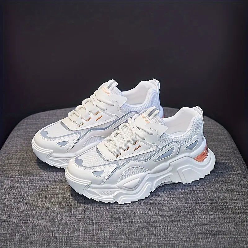 Women's Breathable Mesh Platform Sneakers, Casual Lace Up Outdoor Shoes, Comfortable Low Top Running Shoes MedSurgery Store For Digital Health