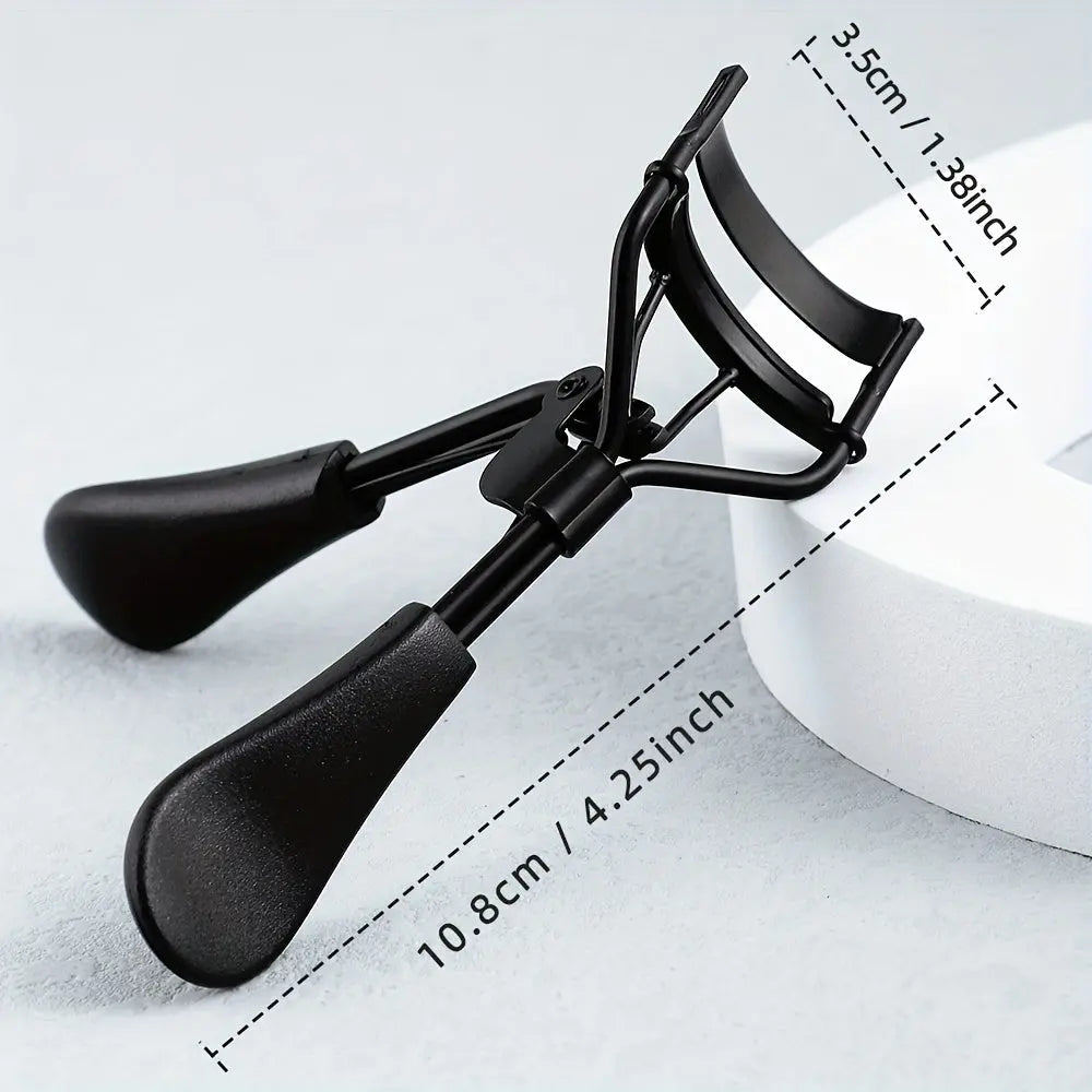 1 Portable Eyelash Curler with 15 Silicone Pads, Stainless Steel Curved Handle Eyelash Curler, Curl and Shape, No Damage to Eyelashes, Eyelash Lifting, Big Eyes, Suitable for Women's Eyelashes MedSurgery Store For Digital Health