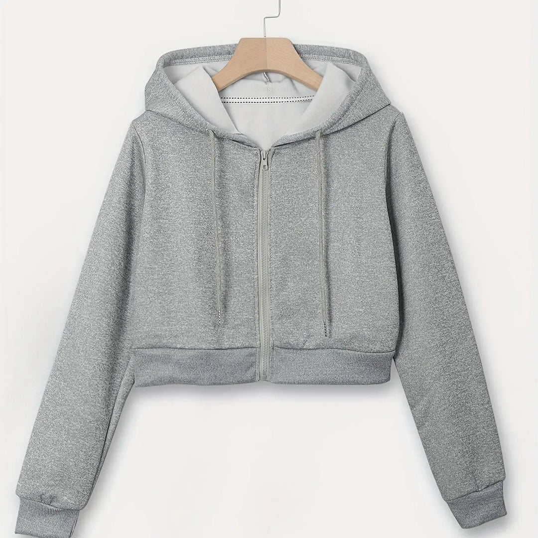 Women'S Casual Hooded Zip-Up Sweatshirt - Long Sleeve, Solid Color, Front Pockets, Regular Fit, Casual Chic Style for Fall/Winter, Casual Wear | Hooded Sweatshirt | Zippered Closure, Sweater Hoodie MedSurgery Store For Digital Health